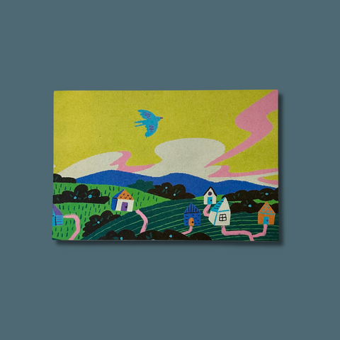 Vibrant Pastoral Countryside Postcard