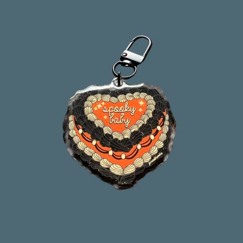Spooky Baby Vintage Heart Cake Keychain