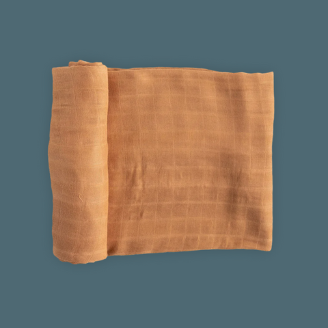 Deluxe Muslin Swaddle Blanket in Caramel