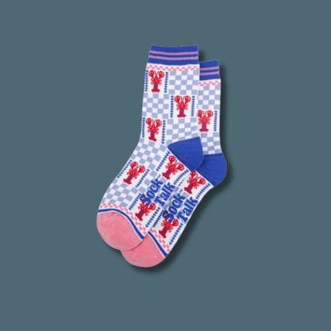 Lobster Checkerboard Bamboo Socks