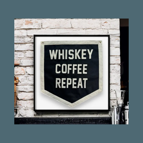 Whiskey Coffee Repeat Wall Pennant