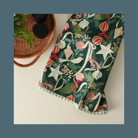 Ornaments And Bows Tea Towel