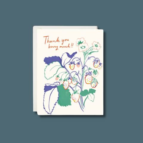Thank You Berry Much Strawberries Card
