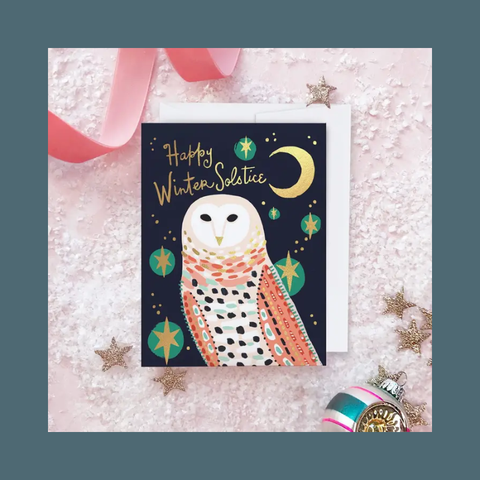 Snowy Owl Solstice Card