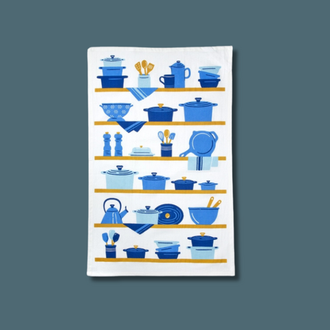 Blue Dutch Ovens Tea Towel