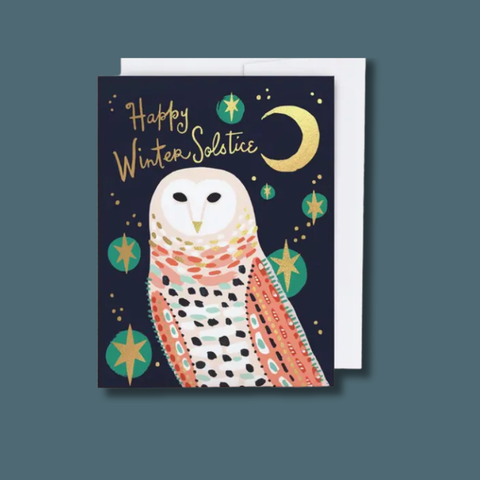 Snowy Owl Solstice Card