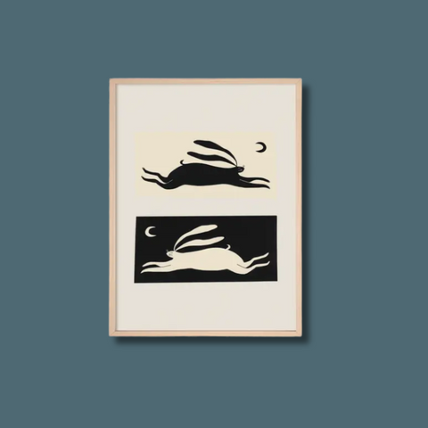 Monochrome Rabbit Art Print