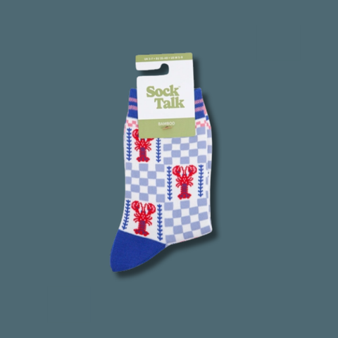 Lobster Checkerboard Bamboo Socks