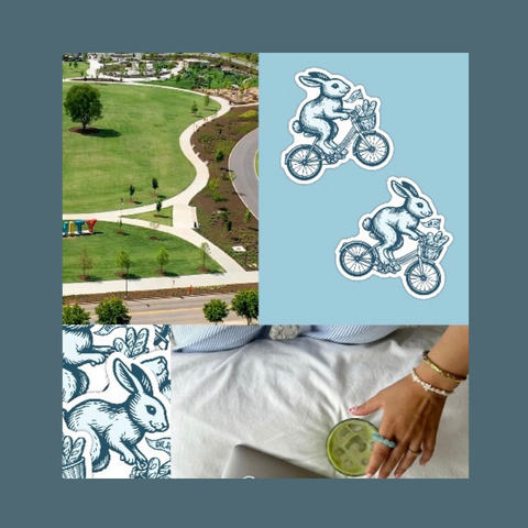 Biking Bunny Sticker