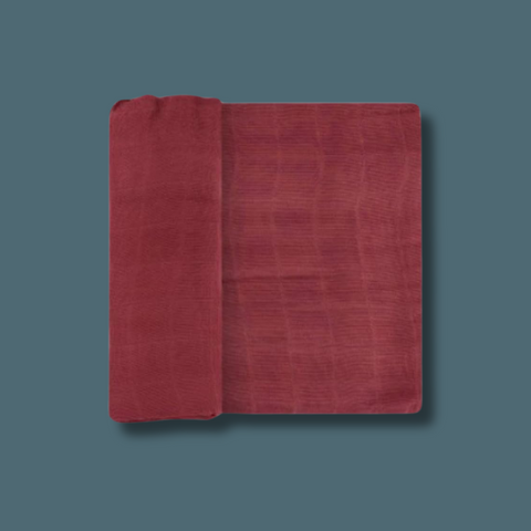 Deluxe Muslin Swaddle Blanket in Maroon