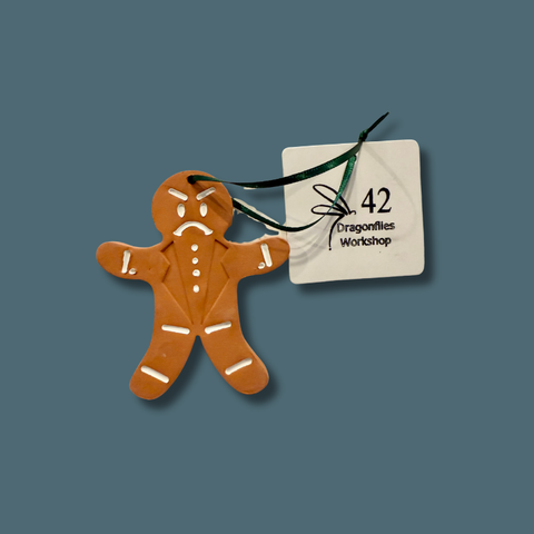 Handcrafted Ceramic Gingerbread Friend Ornament