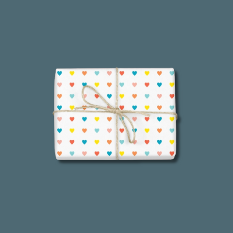 Rainbow Hearts Gift Wrap Sheet