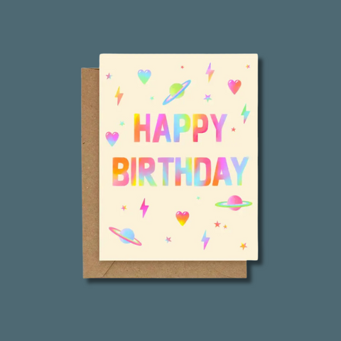 Rainbow Block Birthday Card