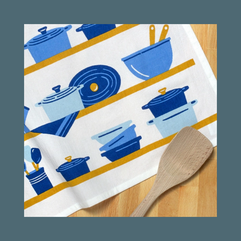 Blue Dutch Ovens Tea Towel