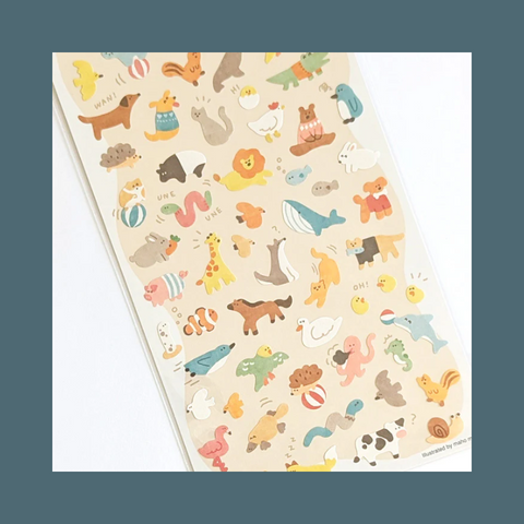 Mini Relaxing Animals Sticker Sheet