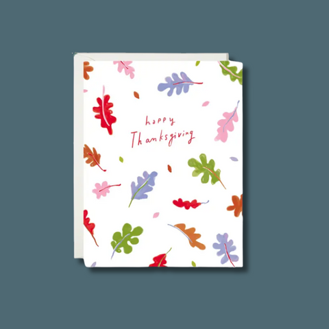 Falling Leaves Thanksgiving Card