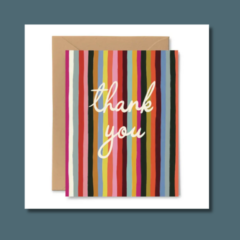 Thank You Rainbow Stripes Card