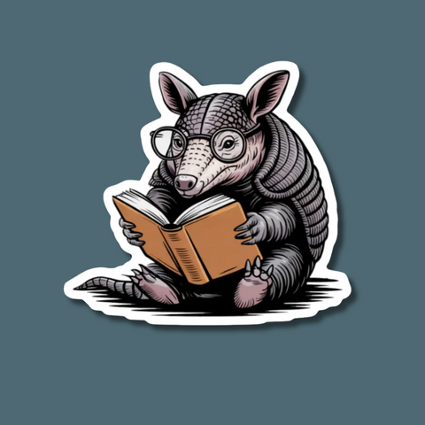 Reading Armadillo Sticker