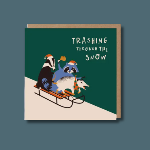 Trashing Through The Snow Card