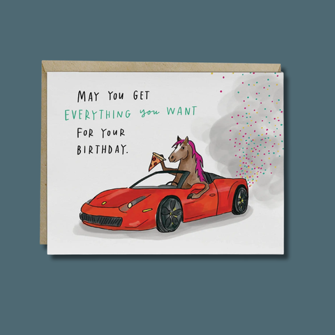 Pony Convertible Pizza Card