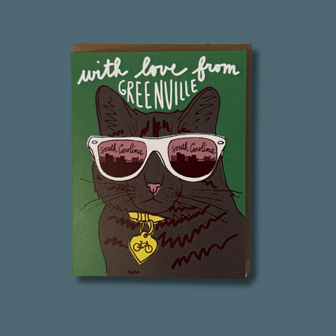 Love From Greenville Cat Card