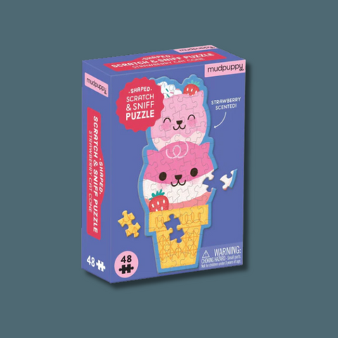 Strawberry Scented Cat Cone Scratch And Sniff Mini Puzzle