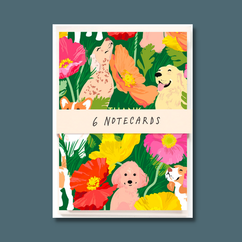 Dogs and Poppies Notecards